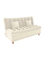 Sofá Cama 3 Lugares Casal Confortável 1,85 Larg Duda Matrix Boucle Bege