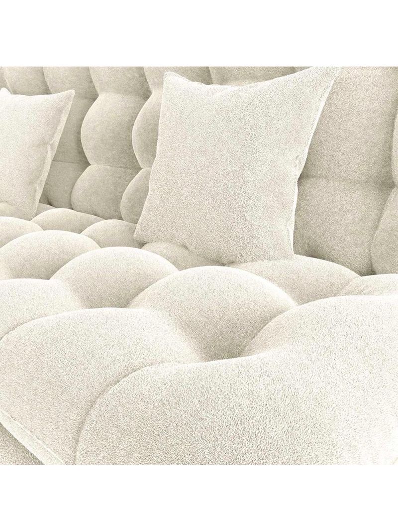 Sofá Cama 3 Lugares Casal Confortável 1,85 Larg Duda Matrix Boucle Bege