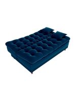 Sofá Cama 3 Lugares Casal Confortável 1,85 Larg Duda Matrix Veludo Azul