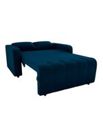 Sofá Cama Compacto 2 Lugares 1,38 Larg Amora New Matrix Veludo Azul
