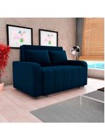 Sofá Cama Compacto 2 Lugares 1,38 Larg Amora New Matrix Veludo Azul