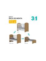 Quarto De Bebê Completo Bala De Menta 2 Peças (1 Guarda Roupa + 1 Berço) Qi94 Branco - Henn