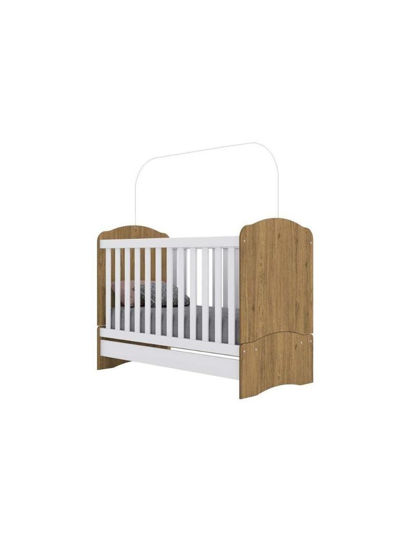 Quarto De Bebê Completo Bala De Menta 2 Peças (1 Guarda Roupa + 1 Berço) Qi94 Branco - Henn