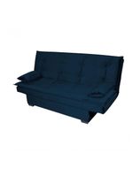 Sofá Cama 3 Lugares Casal Premium Reclinavel 1,80 Larg Esmeralda Matrix Veludo Azul