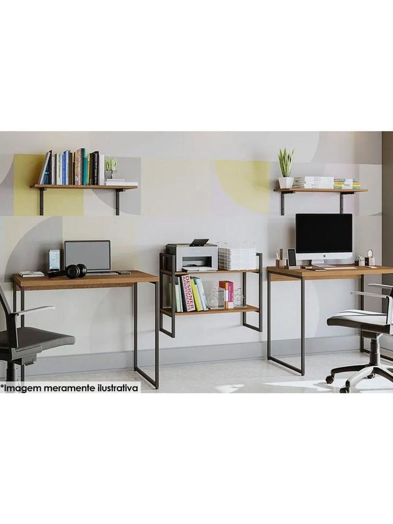 Modulado De Quarto Kit 2 Prateleiras Industrial Li009 21x72x29 Freijo-preto - Kappesberg