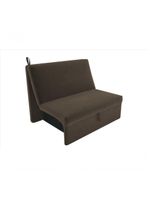 Sofá Cama 2 Lugares Compacro Sem Braço 115 Larg Malu Matrix Suede Capuccino