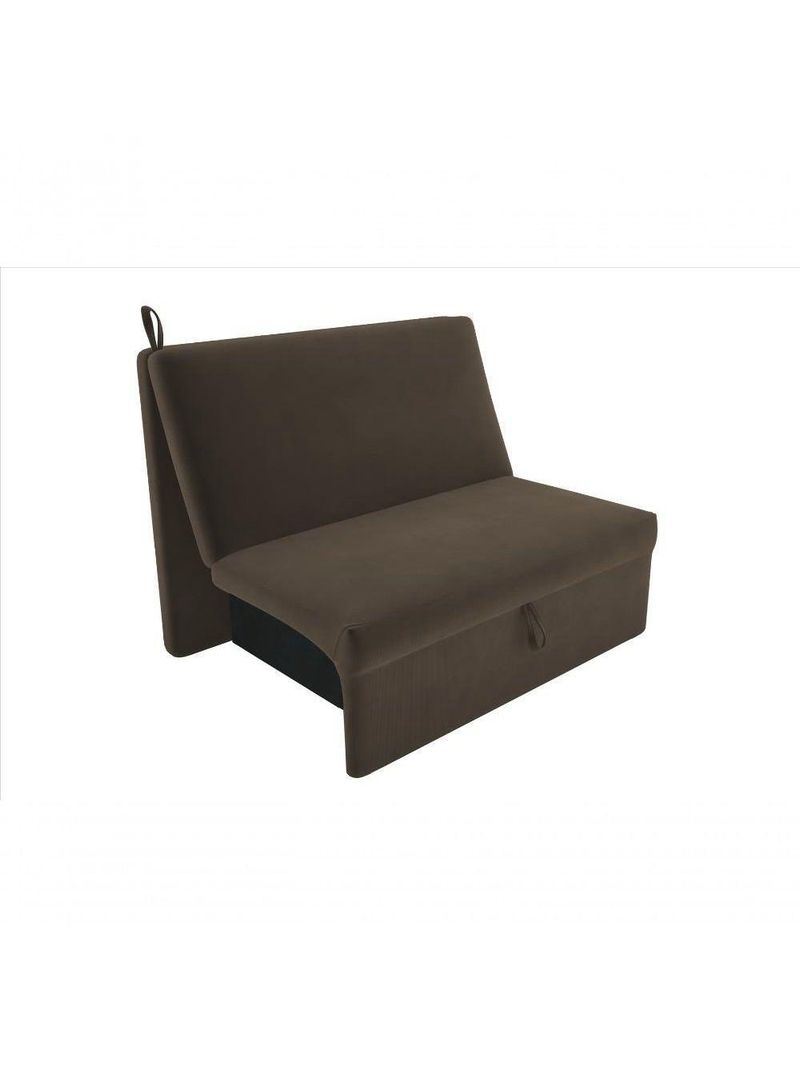 Sofá Cama 2 Lugares Compacro Sem Braço 115 Larg Malu Matrix Suede Capuccino