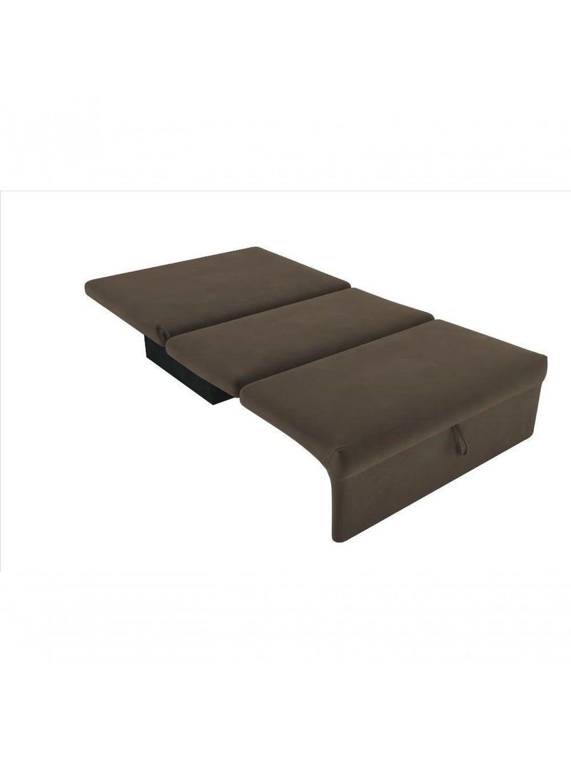 Sofá Cama 2 Lugares Compacro Sem Braço 115 Larg Malu Matrix Suede Capuccino