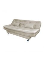 Sofá Cama 3 Lugares Com Pillow Reclinável 190 Larg Salomé Matrix Suede Bege