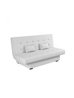 Sofá Cama 3 Lugares Casal Reclinável 190 Larg Laila Matrix Sintetico Branco
