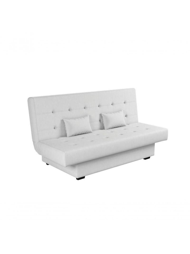 Sofá Cama 3 Lugares Casal Reclinável 190 Larg Laila Matrix Sintetico Branco