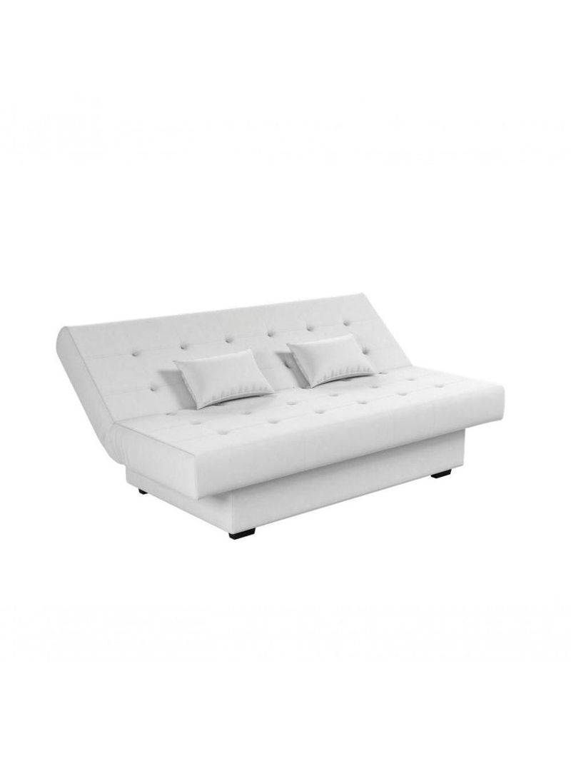 Sofá Cama 3 Lugares Casal Reclinável 190 Larg Laila Matrix Sintetico Branco