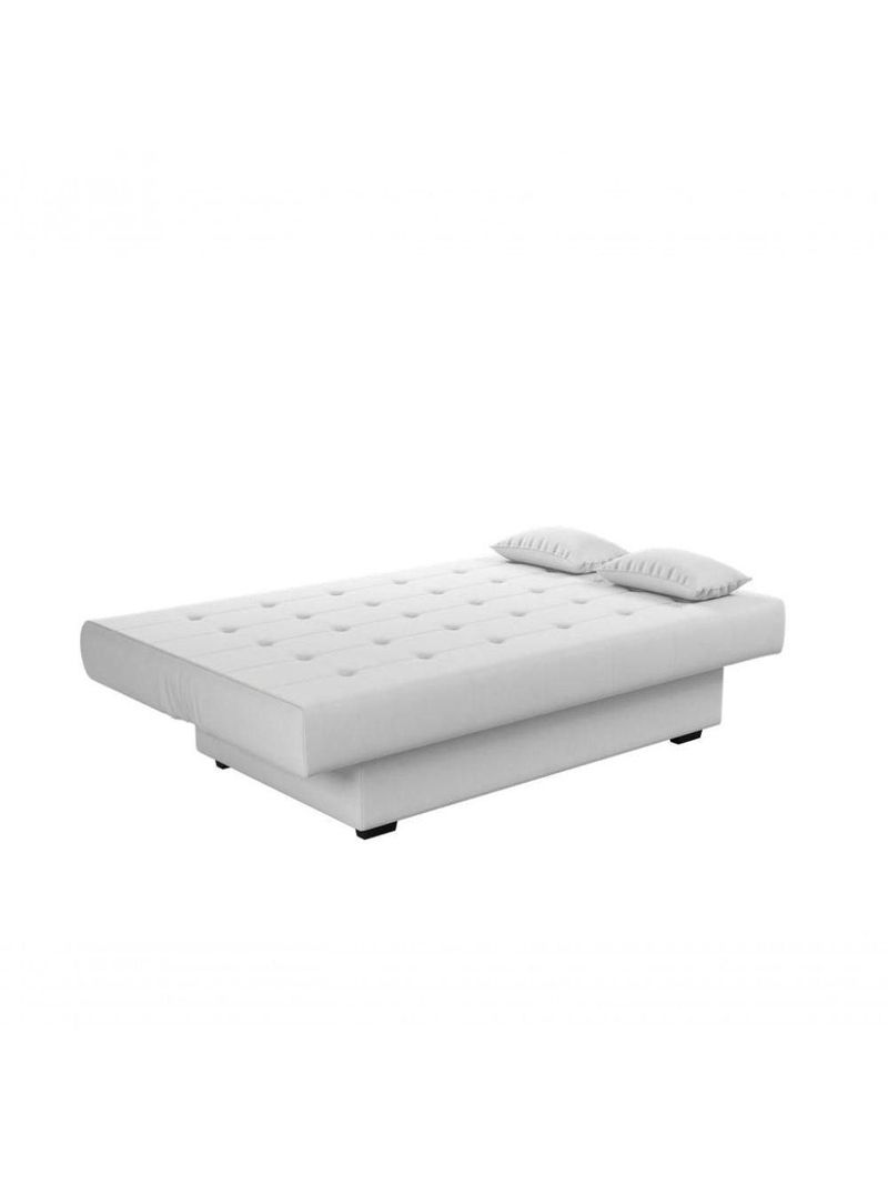 Sofá Cama 3 Lugares Casal Reclinável 190 Larg Laila Matrix Sintetico Branco