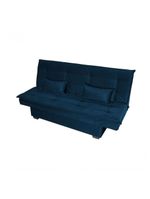 Sofá Cama 3 Lugares Casal Premium Reclinavel 1,80 Larg Esmeralda Matrix Suede Azul