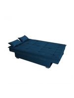 Sofá Cama 3 Lugares Casal Premium Reclinavel 1,80 Larg Esmeralda Matrix Suede Azul