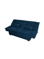 Sofá Cama 3 Lugares Casal Premium Reclinavel 1,80 Larg Esmeralda Matrix Suede Azul