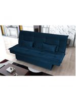Sofá Cama 3 Lugares Casal Premium Reclinavel 1,80 Larg Esmeralda Matrix Suede Azul