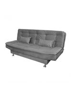 Sofá Cama 3 Lugares Com Pillow Reclinável 190 Larg Salomé Matrix Suede Cinza