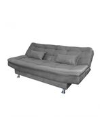 Sofá Cama 3 Lugares Com Pillow Reclinável 190 Larg Salomé Matrix Suede Cinza