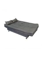 Sofá Cama 3 Lugares Com Pillow Reclinável 190 Larg Salomé Matrix Suede Cinza
