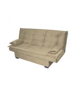 Sofá Cama 3 Lugares Casal Premium Reclinavel 1,80 Larg Esmeralda Matrix Veludo Capuccino
