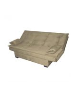 Sofá Cama 3 Lugares Casal Premium Reclinavel 1,80 Larg Esmeralda Matrix Veludo Capuccino
