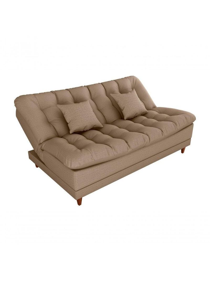 Sofá Cama 3 Lugares Casal Confortável 1,85 Larg Duda Matrix Linho Areia
