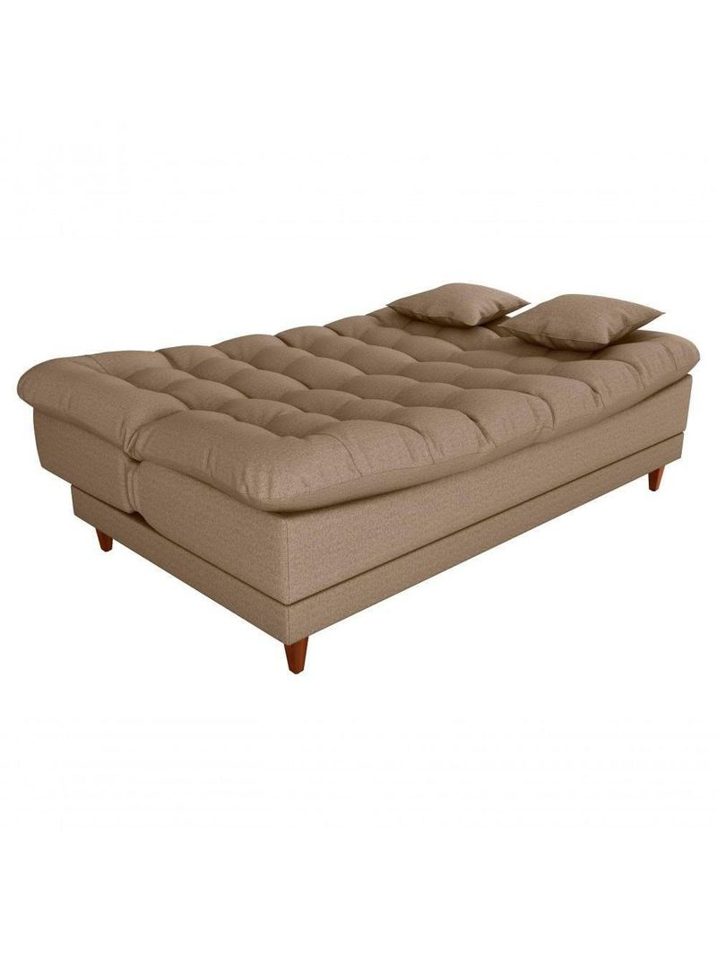 Sofá Cama 3 Lugares Casal Confortável 1,85 Larg Duda Matrix Linho Areia