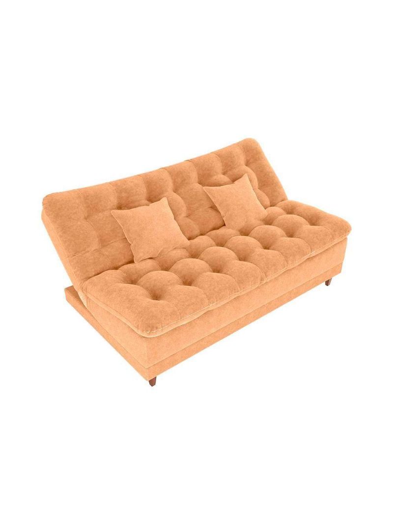 Sofá Cama 3 Lugares Casal Confortável 1,85 Larg Duda Matrix Boucle Mostarda