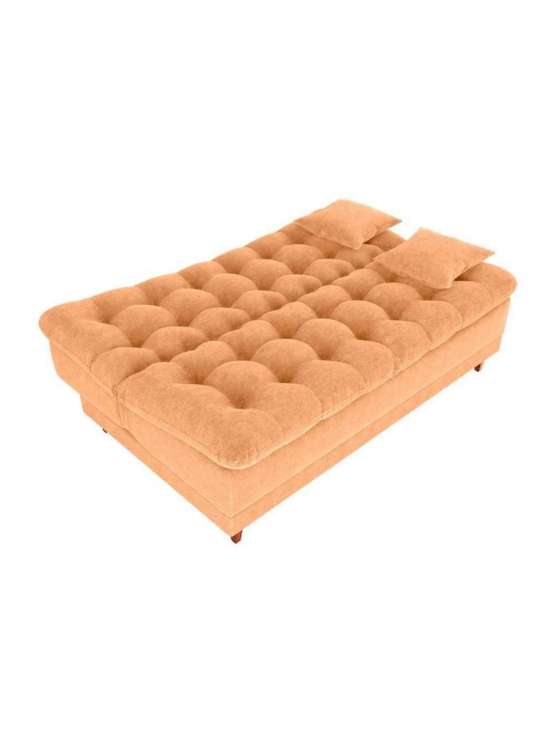 Sofá Cama 3 Lugares Casal Confortável 1,85 Larg Duda Matrix Boucle Mostarda
