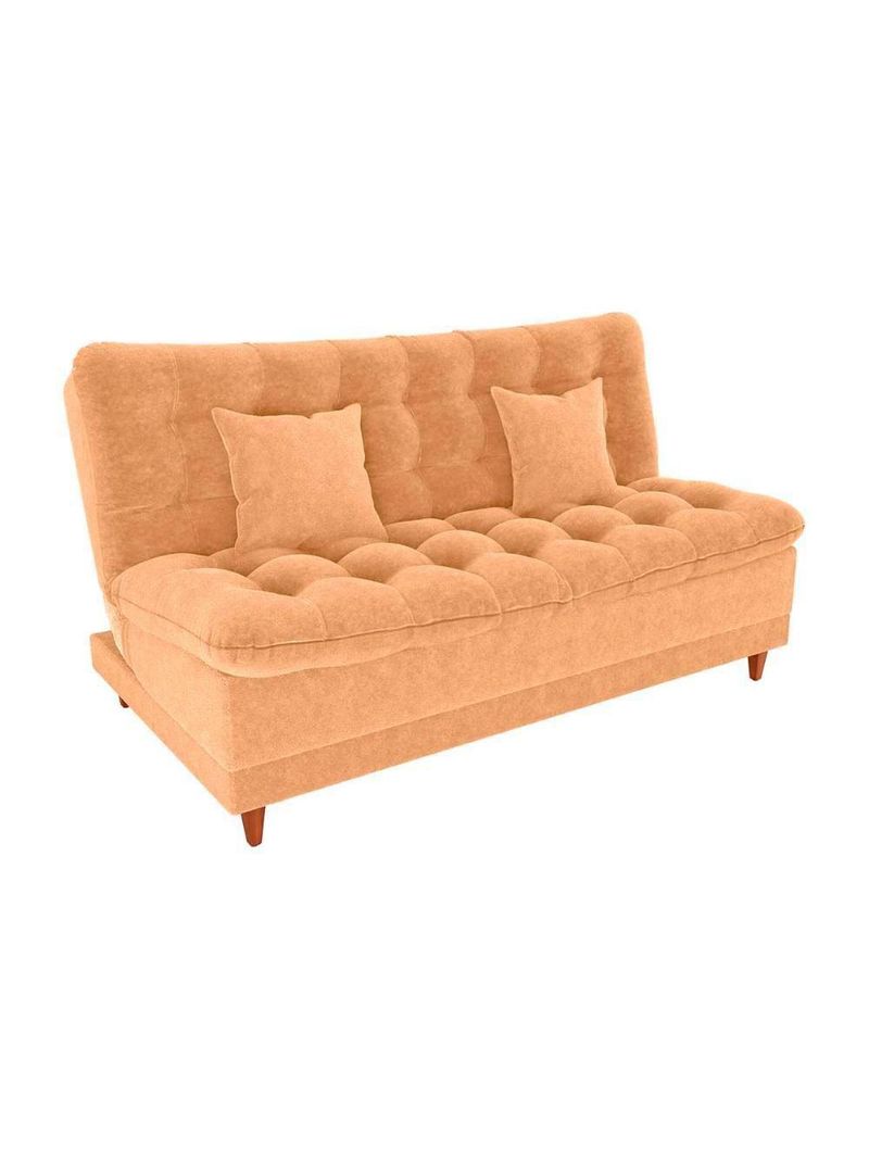 Sofá Cama 3 Lugares Casal Confortável 1,85 Larg Duda Matrix Boucle Mostarda