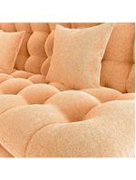Sofá Cama 3 Lugares Casal Confortável 1,85 Larg Duda Matrix Boucle Mostarda