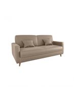 Sofá Cama Premium 3 Lugares 1,90 Larg Emilia Matrix Veludo Turkey Capuccino
