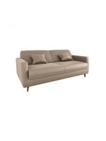 Sofá Cama Premium 3 Lugares 1,90 Larg Emilia Matrix Veludo Turkey Capuccino