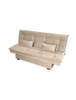 Sofá Cama 3 Lugares Casal Premium Reclinavel 1,80 Larg Esmeralda Matrix Suede Bege