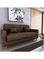 Sofá Cama Premium 3 Lugares 1,90 Larg Emilia Matrix Veludo Marrom