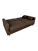Sofá Cama Premium 3 Lugares 1,90 Larg Emilia Matrix Veludo Marrom