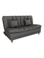 Sofá Cama 3 Lugares Casal Confortável 1,85 Larg Duda Matrix Linho Chumbo