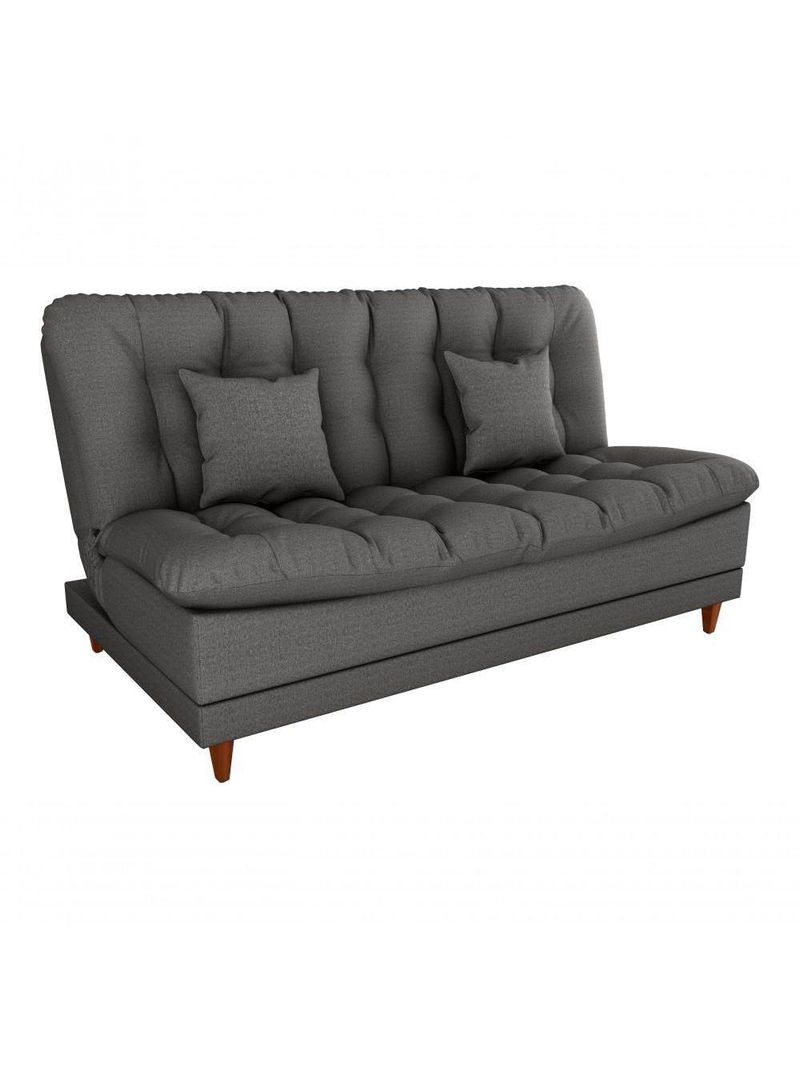 Sofá Cama 3 Lugares Casal Confortável 1,85 Larg Duda Matrix Linho Chumbo