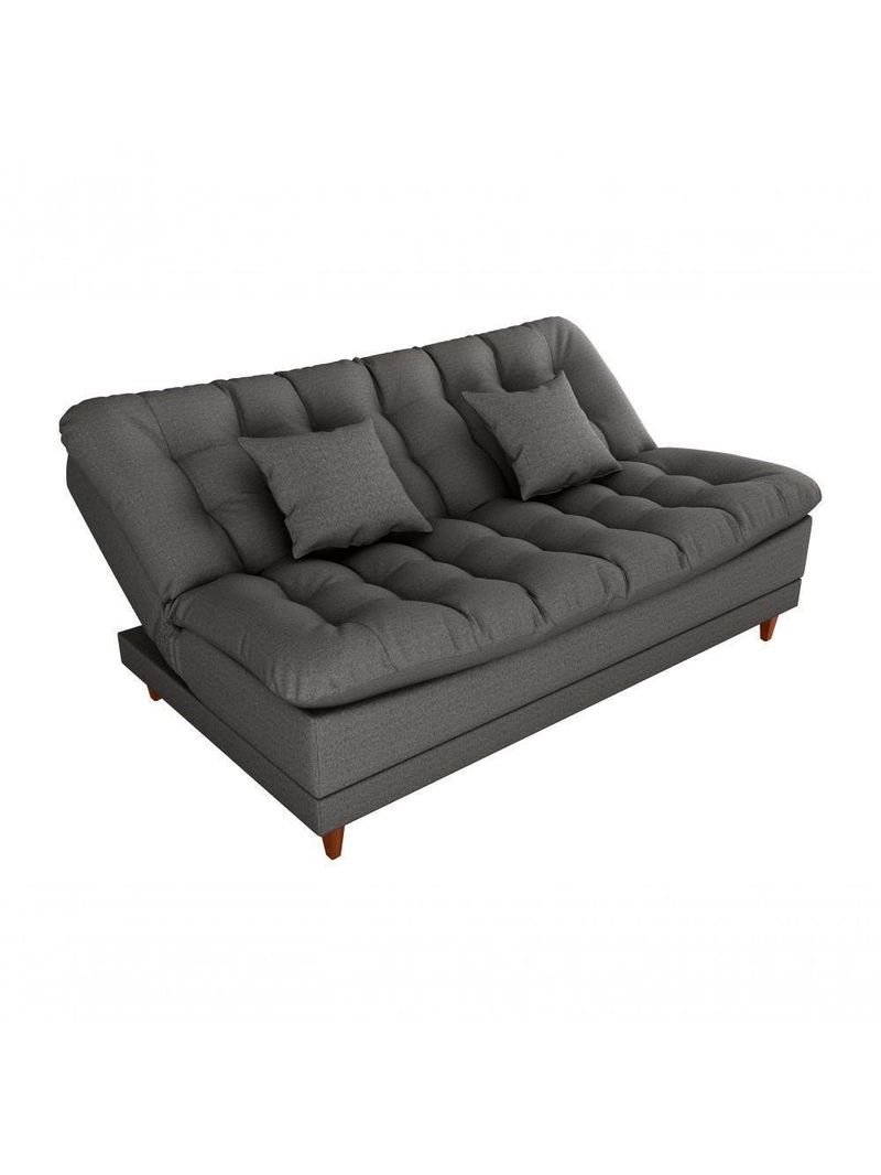 Sofá Cama 3 Lugares Casal Confortável 1,85 Larg Duda Matrix Linho Chumbo