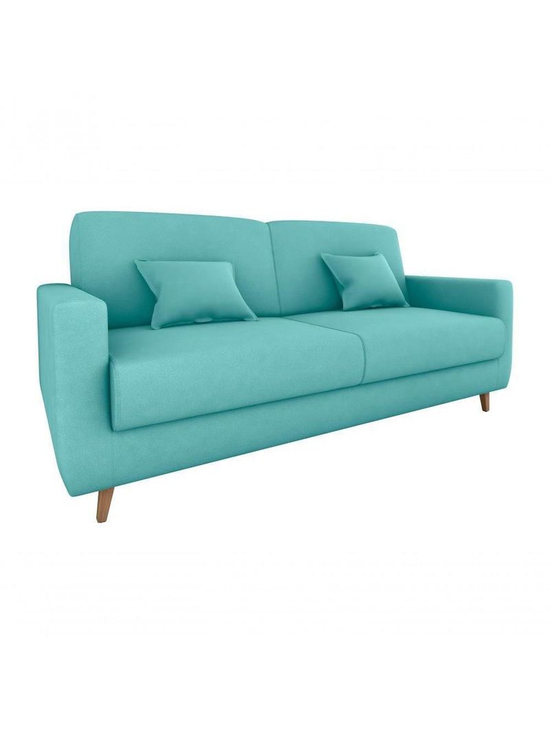 Sofá Cama Premium 3 Lugares 1,90 Larg Emilia Matrix Veludo Verde Menta