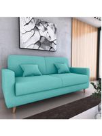 Sofá Cama Premium 3 Lugares 1,90 Larg Emilia Matrix Veludo Verde Menta