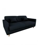 Sofá Cama Premium 3 Lugares 1,90 Larg Emilia Matrix Veludo Preto