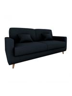 Sofá Cama Premium 3 Lugares 1,90 Larg Emilia Matrix Veludo Preto