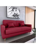 Sofá Cama Premium 3 Lugares 1,90 Larg Emilia Matrix Veludo Vinho