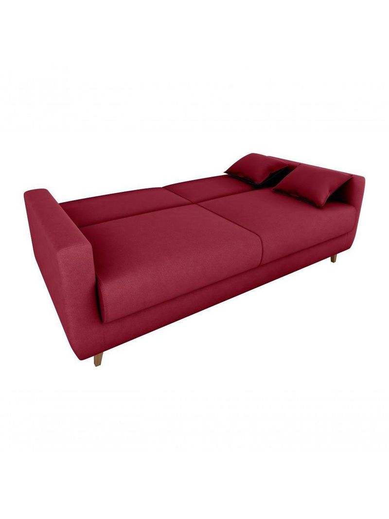 Sofá Cama Premium 3 Lugares 1,90 Larg Emilia Matrix Veludo Vinho
