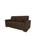 Sofá Cama 3 Lugares Reclinável Casal Premium 2,03 Larg Lavinia Matrix Suede Marrom