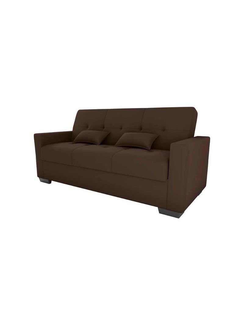 Sofá Cama 3 Lugares Reclinável Casal Premium 2,03 Larg Lavinia Matrix Suede Marrom