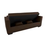 Sofá Cama 3 Lugares Reclinável Casal Premium 2,03 Larg Lavinia Matrix Suede Marrom