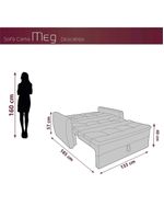 Sofá Cama2 Lugares Compacto Retratil Meg Matrix Veludo Turkey Marrom Veludo Turkey Marrom
